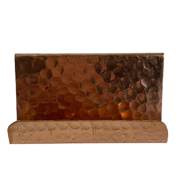 Hammered Copper Business Card Holders - Set Of 2 - Home Office Desk Accessory - Picture 6 of 11